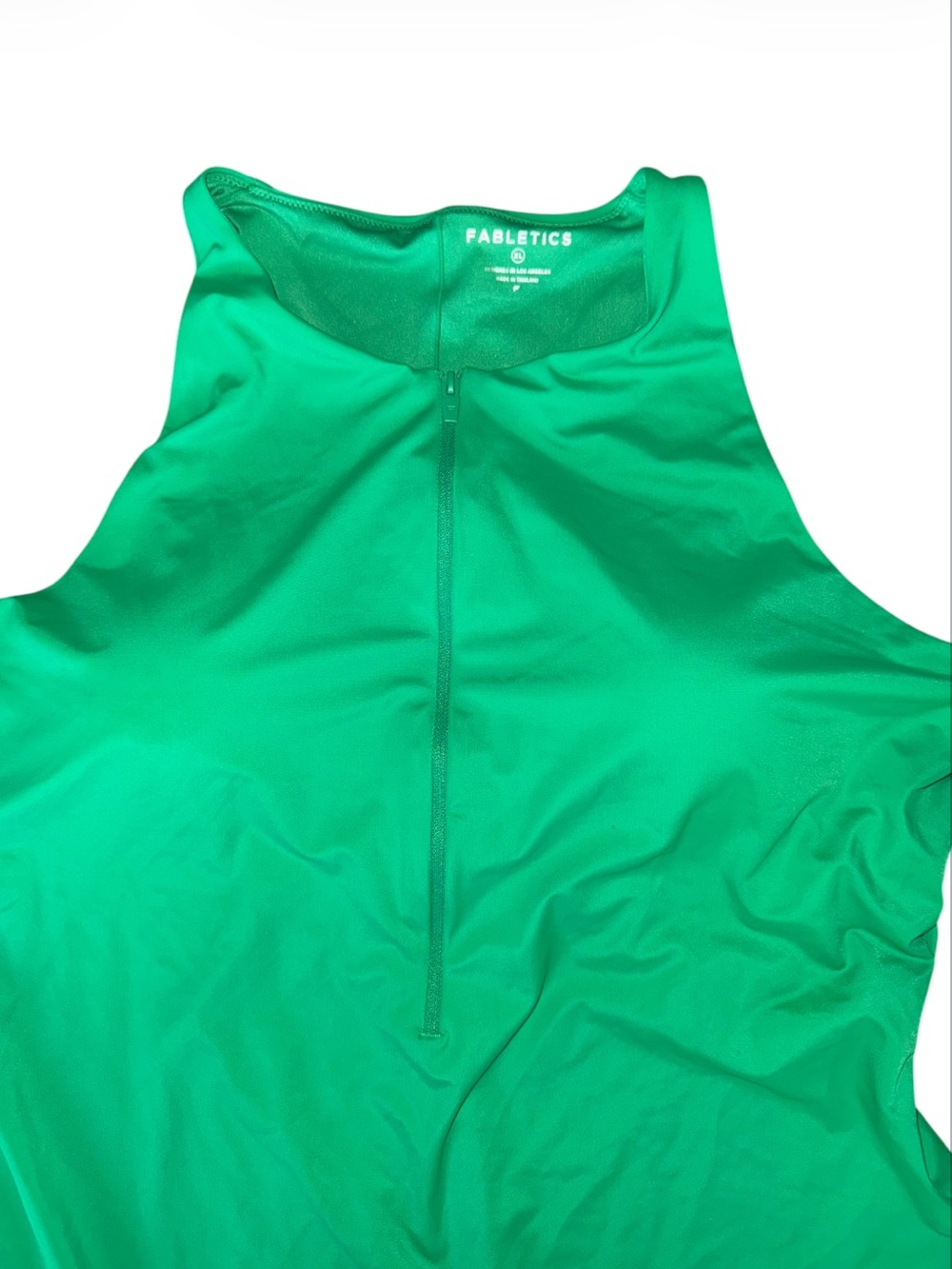 Fabletics Green Zip Front One Piece Swimsuit XL NWT Athletic Swim - Picture 4 of 13